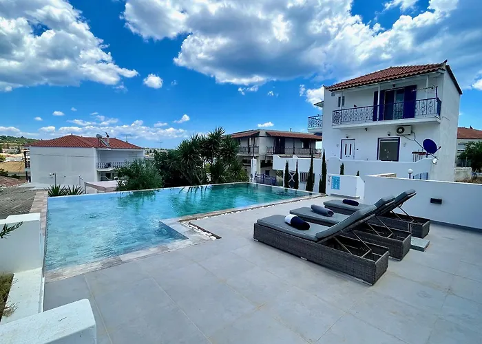 Pet friendly Portoheli Villa Downtown, Pool & Port View Porto Heli